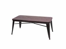 Table basse de salon hwc-h10, design industriel, bois d'orme, vérifiée d'après les standards mvg, marron noir