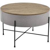 Table basse gris Rotondy pour un canapé en bois amovible