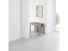 Table console extensible design odysse avec rallonges intégrées gris taupe/structure gris taupe largeur 90cm 20100892895