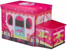 Tabouret pouf coffre boîte à jouets pouf enfant pliable rose helloshop26 13_0002812_2