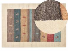 Tapis gabbeh en laine multicolore 140 x 200 cm sarilar 384351