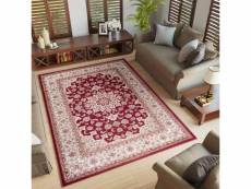 Tapiso colorado tapis salon design traditionnel rouge crème beige médaillon fin 200x300 K466A RED 2,00*3,00 COLORADO BIL