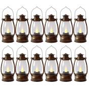 Tlily - Lanternes Bougies Vintage pour IntéRieur 12Pcs Mini Lanterne avec Bougies Scintillantes Petites Lanternes Suspendues pour DéCoration