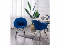 Valentina - chaise scandinave en velours bleue - style
