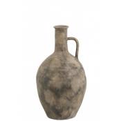 Vase anse céramique marron/gris H55cm