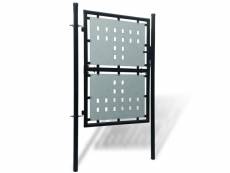 Vidaxl portail simple de clôture noir 100x175 cm 141686