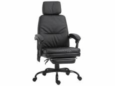 Vinsetto fauteuil de bureau massant avec repose-pieds amovible - 65,5l x 50l x 120,5-128,5h cm - noir