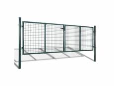 Admirable clôtures et barrières famille manama portail de clôture de jardin 289x100 cm / 306x150 cm acier vert