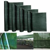 Aufun - Tissu d'ombrage Pare-vue pour jardin, terrain de sport, clôture & balustrade de balcon Résistant aux uv, résistant au vent (Vert foncé,