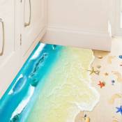 Autocollants de sol 3D décor de salle de bain océanique