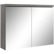 Badplaats - Meuble a miroir Paso 80 x 60 cm Chene Gris - Miroir armoire - Chene gris
