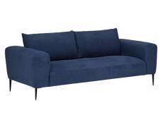 Canapé 3 places en contreplaque et aggloméré coloris bleu - longueur 220 x profondeur 86 x hauteur 97 cm