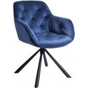 Chaise / fauteuil pivotant velours bleu - STAR