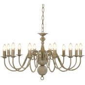 Chandelier de chandelier antique pour 12 couleurs colorées E14 Couleur : Blanc