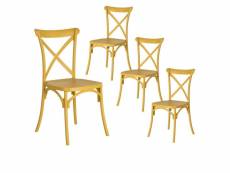 Clairin - lot de 4 chaises plastiques jaunes
