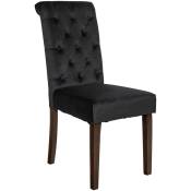 CLP - Chaise de salle à manger Lisburn avec Pieds en bois de caoutchouc Noir Velours