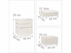 Commode meuble de rangement étagère avec tiroirs tissu beige helloshop26 13_0002582_2