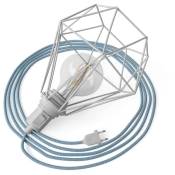 Creative Cables - Table Snake - Lampe plug-in avec douille et cage Diamond Blanc - Blanc