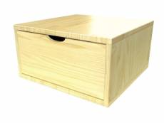 Cube de rangement bois 50x50 cm + tiroir miel CUBE50T-M