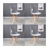 Designetsamaison - Lot de 4 chaises scandinaves transparentes