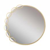 Dmora - Miroir rond, Fer et Mdf, Couleur Or, Dimensions : 74 x 2 x 72 cm, avec emballage renforcé