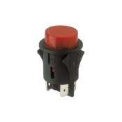 Electro Dh - Interrupteur unipolaire encastré avec bouton-poussoir lumineux Corps noir et bouton rouge 11.479.IL/N/R 8430552091263