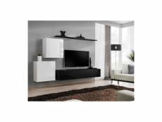 Ensemble meuble salon switch v design, coloris noir et blanc brillant.