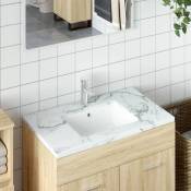 Évier salle de bain blanc 46,5x35x18 cm rectangulaire