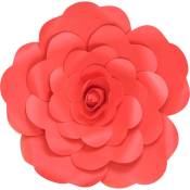 Fleur En Papier Rose Rouge 30 cm - Rouge