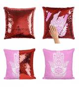 Hand Painting Namaste Medidation P21 Sequin Pillow, Oreiller, Sequin Pillowcase, Taie d'oreiller, Two Color Pillow, Gift for Him Her, Magic Pillow, Me