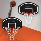 Hauki - Set Panier de Basket avec Anneau Ø41cm et Filet, 71x45 cm, Noir, Panneau de Basket-Ball avec Montage Mural, Résistant aux Intempéries,