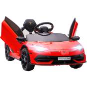 Homcom - Voiture électrique enfant licence Lamborghini Aventador roadster svj télécommande effets sonores lumineux rouge - Rouge