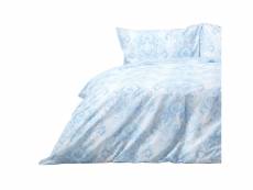Homescapes parure de lit bleu toile de jouy en polycoton, 260 x 220 cm BL1616D