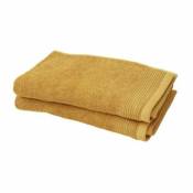 Lot de 2 serviettes de toilette jaune miel Koros 50