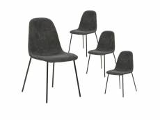 Marbie - lot de 4 chaises tissu gris anthracite piétement