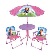Mobilier de jardin Fun House Salon de jardin Gabby et la Maison Magique Table 46 x 46 cm 2 chaises pliantes parasol 125 x…