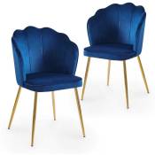 Mobilier Deco - duchesse - Lot de 2 chaises design en velours bleu - Bleu