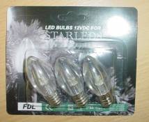 MRS CHRISTMAS 3 White LED E12 Screw in Tulip Bulbs