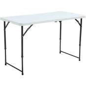 Oviala - Table Pliante Blanche 122 x 61 x 74 cm - Blanc