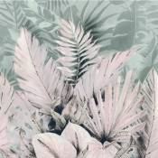 Papier peint panoramique Palmiers Tropicaux - 250 x 250 cm de Komar rose et vert