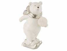 Paris prix - statuette déco led "ours polaire debout" 36cm blanc