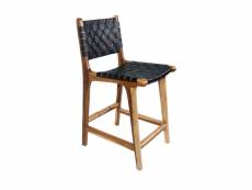 Perugia - chaise de bar en bois clair et cuir - couleur