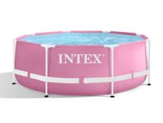 Piscine tubulaire Metal Frame Pink ronde 2,44 x 0,76 m (avec filtration) - Intex