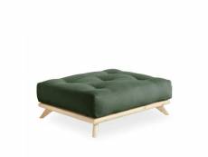 Pouf futon senza pin naturel coloris vert olive de