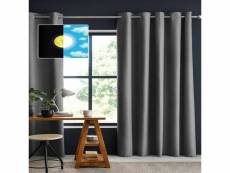 Rideau occultant 140x180 cm polyester anthracite PD16350