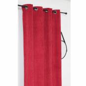 Rideau occultant et isolant en velours côtelé - Rouge - 140 x 260 cm