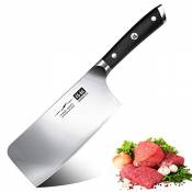 SHAN ZU Feuille de Boucher Couteau de Chef Chinois Couperet de Cuisine Acier Inoxydable - CLASSIC Series