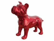 Statue chien staffordshire bull terrier rouge laqué h48 cm - silva