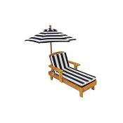 Suinga - Chaise longue en bois avec parasol pour enfants