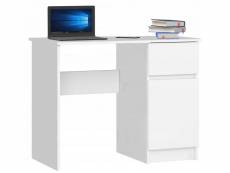 Susane - bureau droit taille compacte -1 porte + 1 tiroir - dimensions 90x50x76 cm - blanc